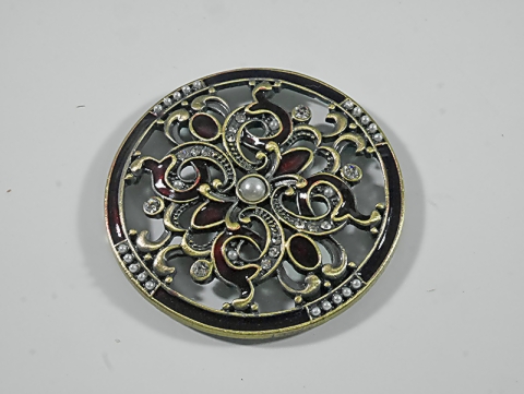 Pewter and Enamel Lid